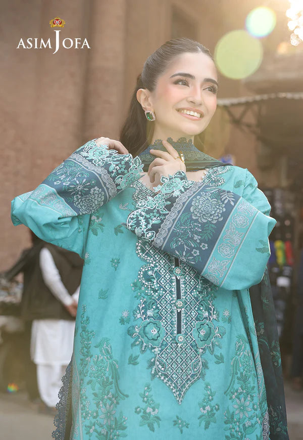 AJUBF-23 PRINTED EMBROIDERED LAWN 2 PCS