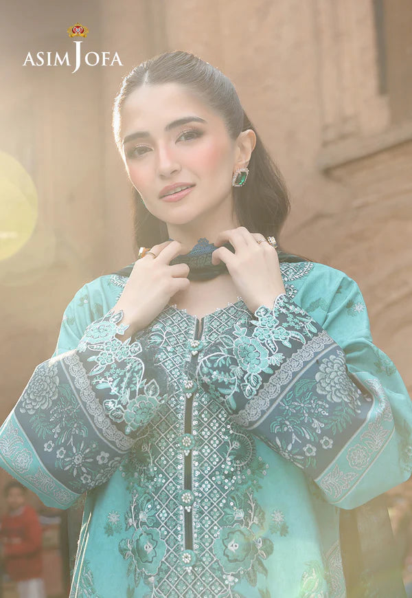 AJUBF-23 PRINTED EMBROIDERED LAWN 2 PCS