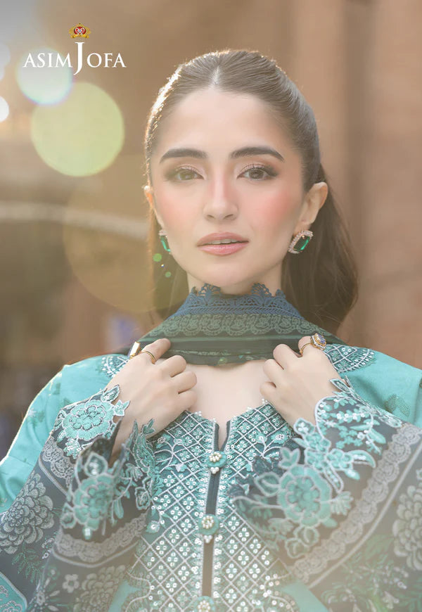 AJUBF-23 PRINTED EMBROIDERED LAWN 2 PCS