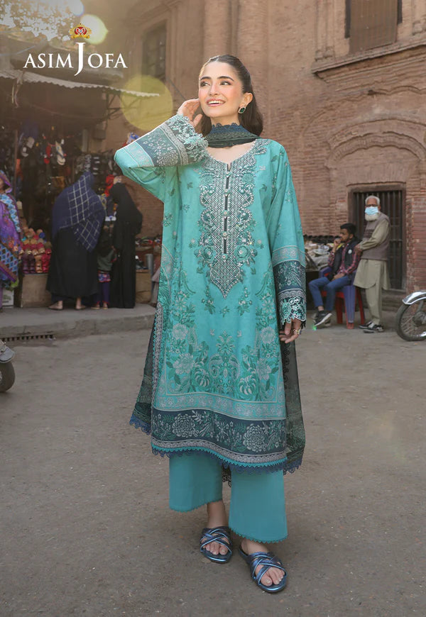 AJUBF-23 PRINTED EMBROIDERED LAWN 2 PCS