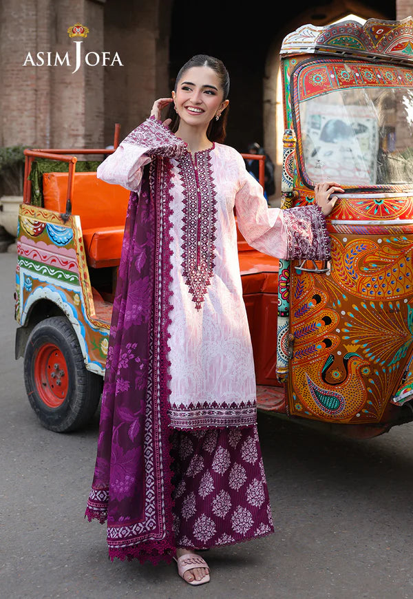 AJUBF-49 PRINTED EMBROIDERED LAWN 3 PCS