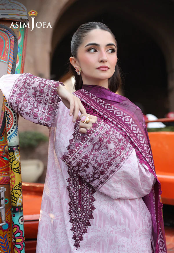 AJUBF-49 PRINTED EMBROIDERED LAWN 3 PCS