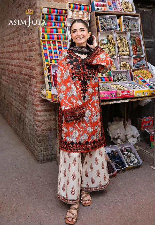 AJUBF-48 PRINTED EMBROIDERED LAWN 3 PCS