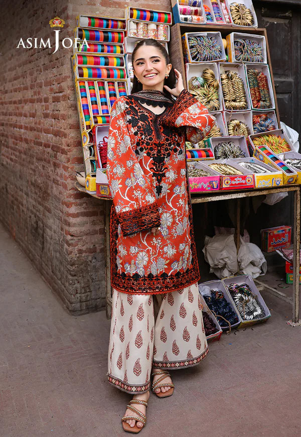 AJUBF-48 PRINTED EMBROIDERED LAWN 3 PCS