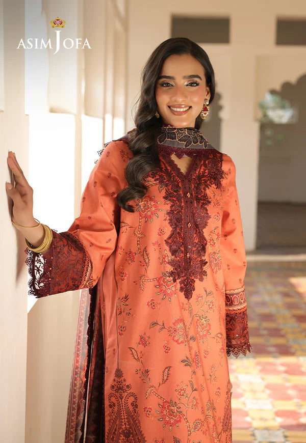 AJUBF-43 PRINTED EMBROIDERED LAWN 3 PCS