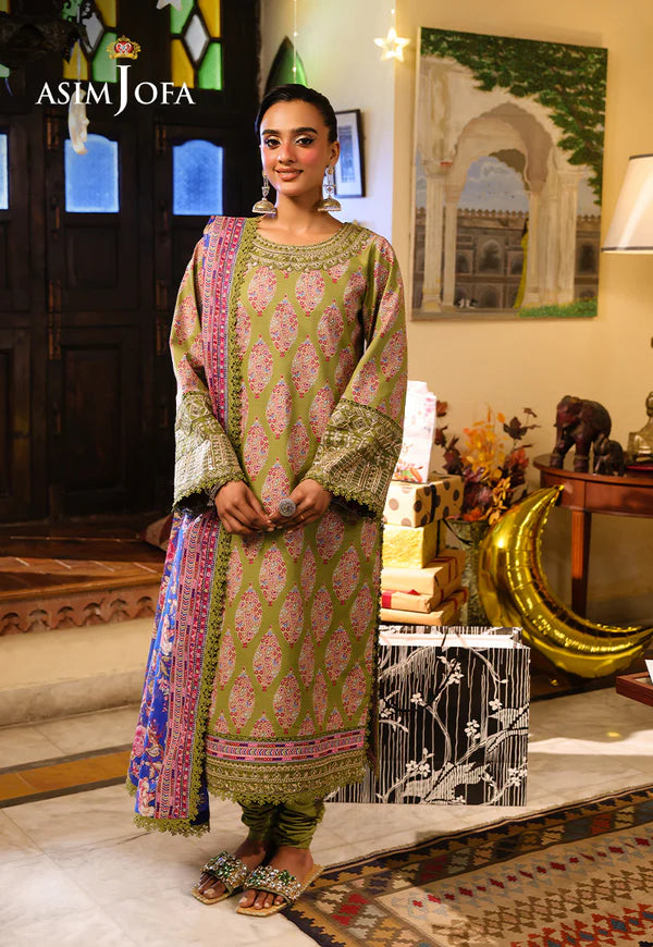 AJUBF-25 PRINTED EMBROIDERED LAWN 2 PCS