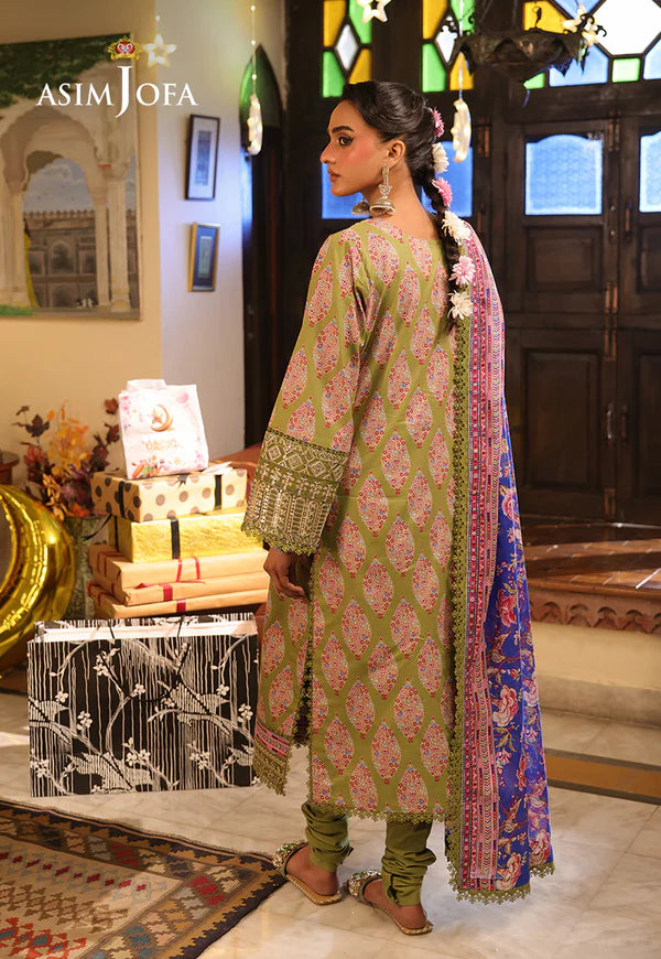 AJUBF-25 PRINTED EMBROIDERED LAWN 2 PCS