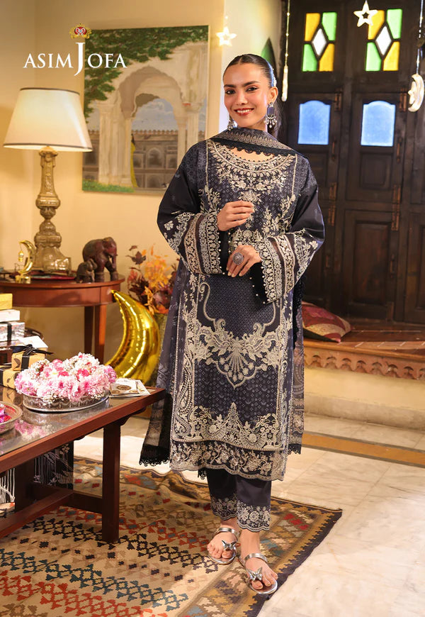 AJUBF-42 PRINTED EMBROIDERED LAWN 3 PCS