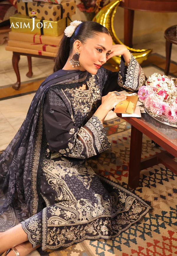 AJUBF-42 PRINTED EMBROIDERED LAWN 3 PCS