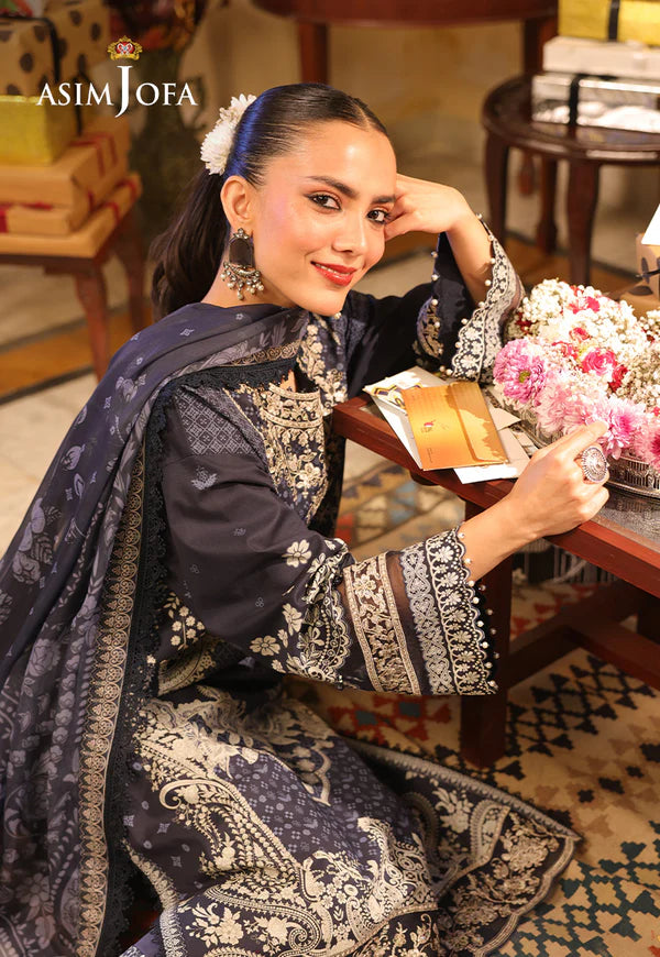 AJUBF-42 PRINTED EMBROIDERED LAWN 3 PCS