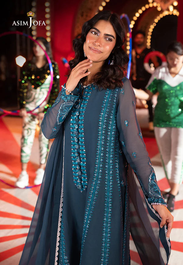 AJLF-14 EMBROIDERED CHIFFON 3 PCS