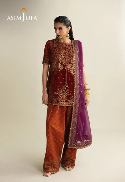 AJULM-07 Embroidered Velvet Unstitched 3 Pcs