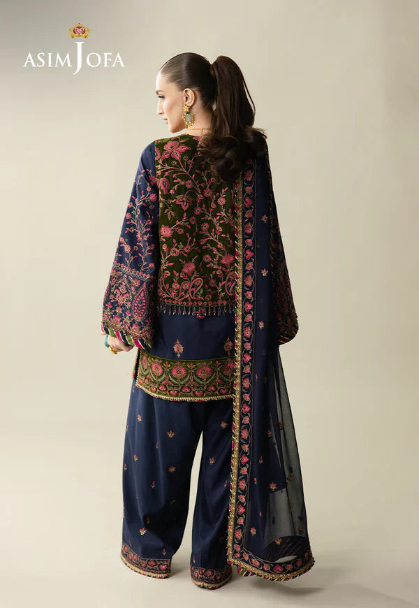 AJULM-04 Embroidered Velvet Unstitched 4 Pcs