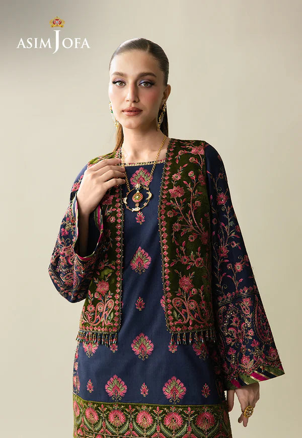 AJULM-04 Embroidered Velvet Unstitched 4 Pcs