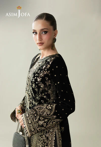 AJULM-08 Embroidered Velvet Unstitched 3 Pcs