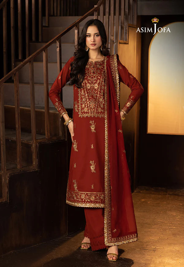 AJLLF-18 Embroidered Silk 3 Pcs