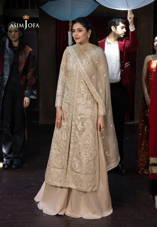 AJLLF-20 Embroidered Javeria Net 3 Pcs