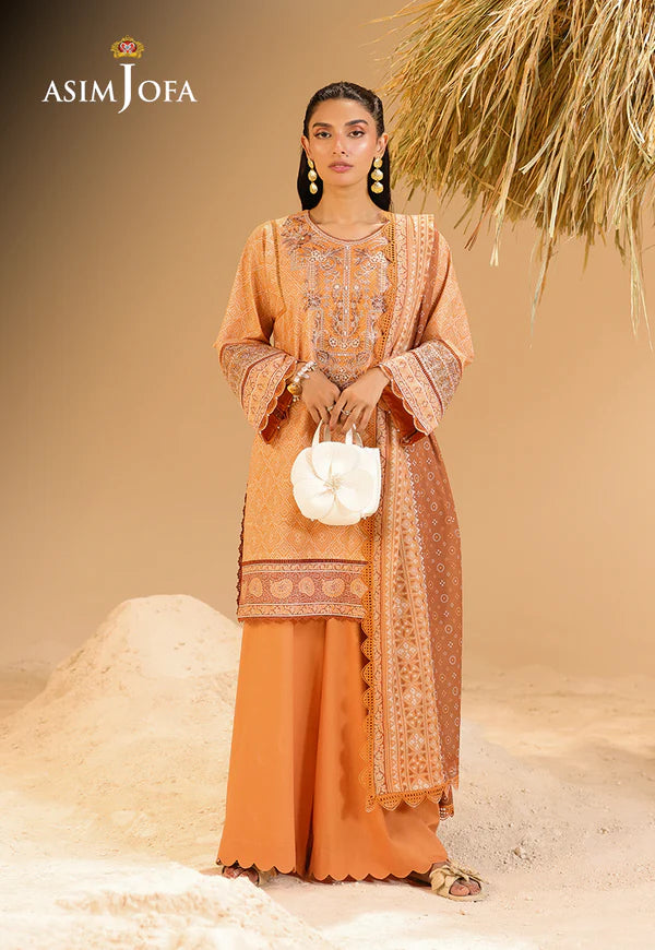 AJUBU-10 Printed Embroidered Lawn 2 Pcs