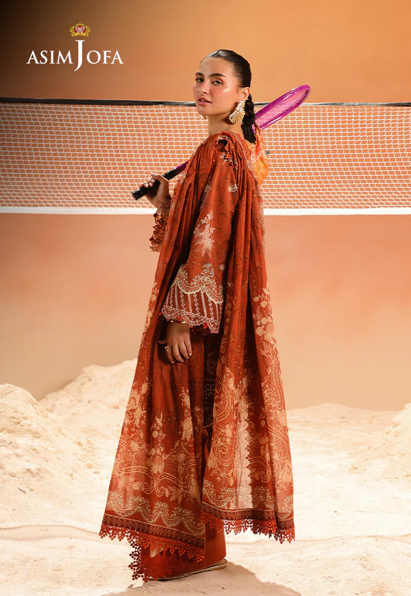 AJUBU-16 Printed Embroidered Lawn 2 Pcs