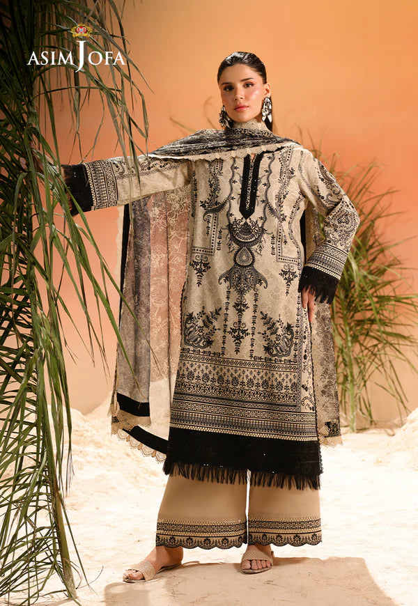 AJUBU-18 Printed Embroidered Lawn 2 Pcs