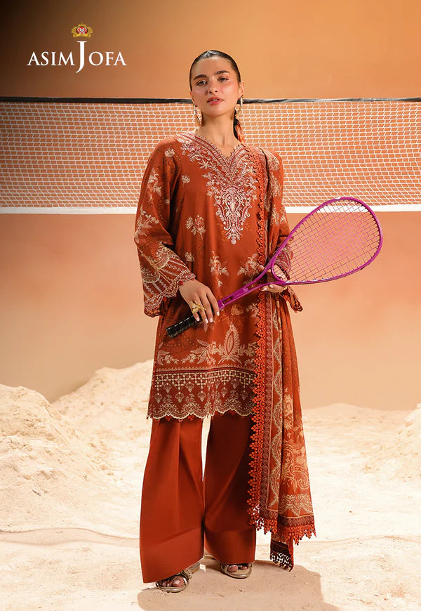 AJUBU-16 Printed Embroidered Lawn 2 Pcs