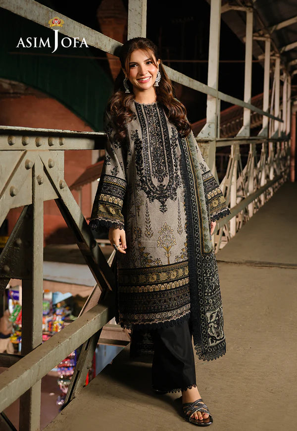 AJUBF-51 PRINTED EMBROIDERED LAWN 3 PCS