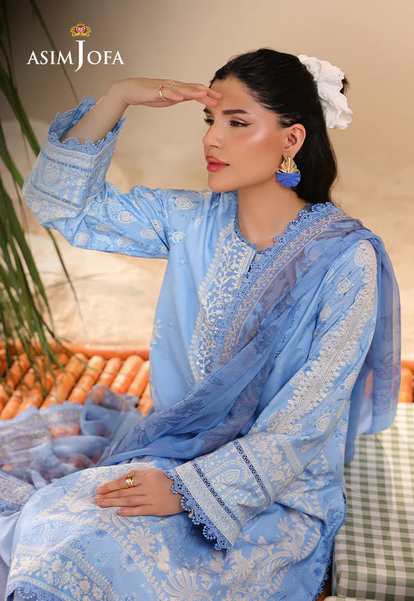 AJUBU-19 Printed Embroidered Lawn 2 Pcs