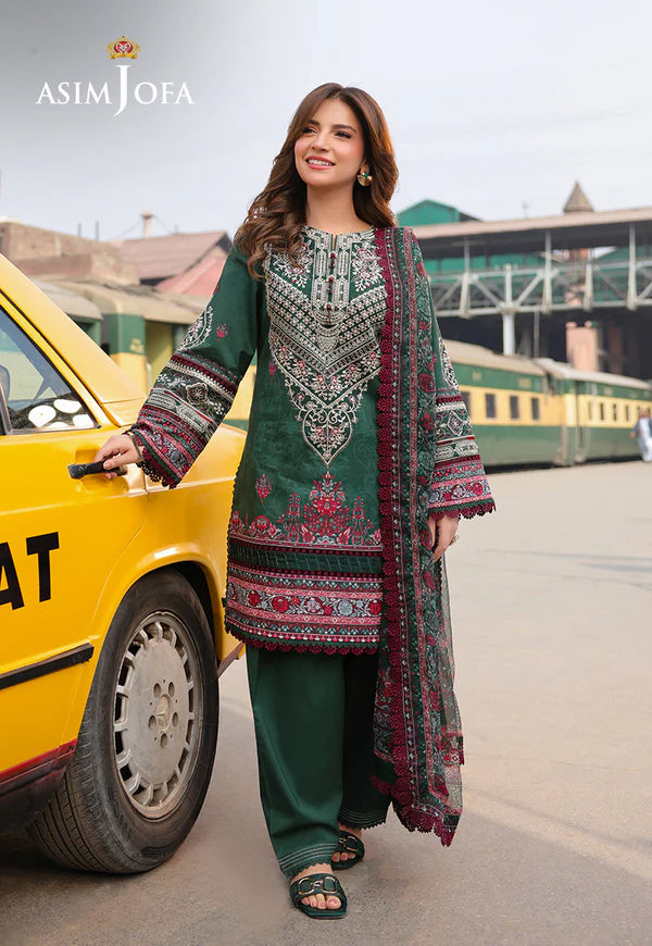 AJUBF-41 PRINTED EMBROIDERED LAWN 3 PCS