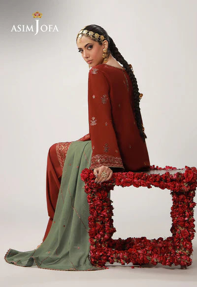 AJULO-05 Embroidered Boski Silk Unstitched 3 Pcs