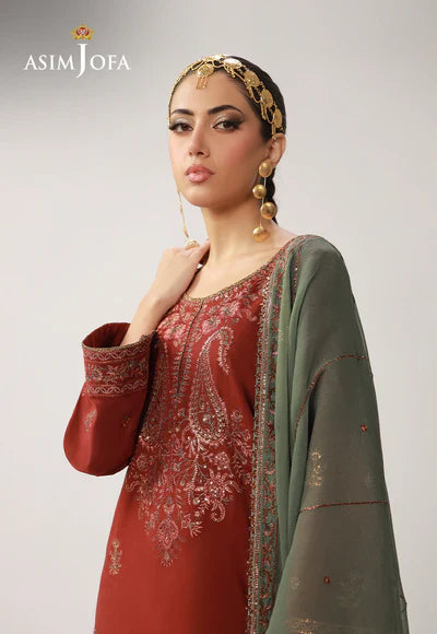AJULO-05 Embroidered Boski Silk Unstitched 3 Pcs