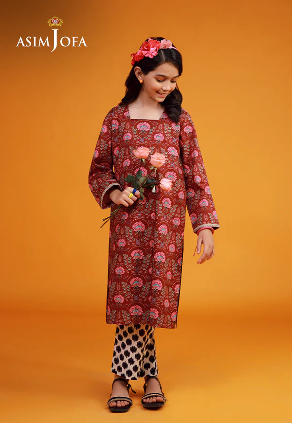 AJKP-03 STITCHED PRINTED CAMBRIC 2 PCS