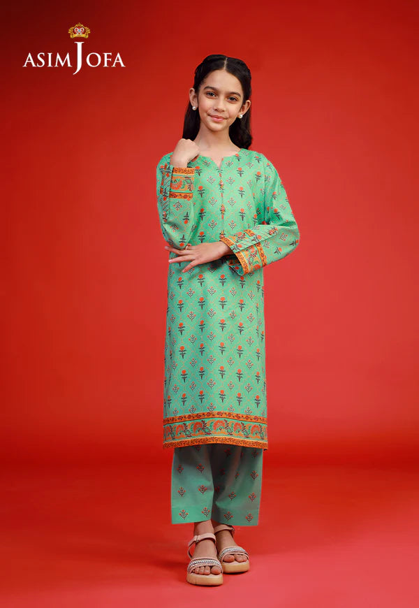 AJKP-10 STITCHED PRINTED CAMBRIC 2 PCS