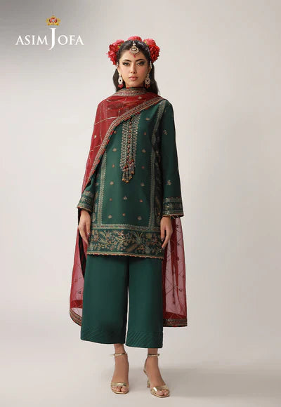 AJULO-11 Embroidered Chiffon Unstitched 3 Pcs