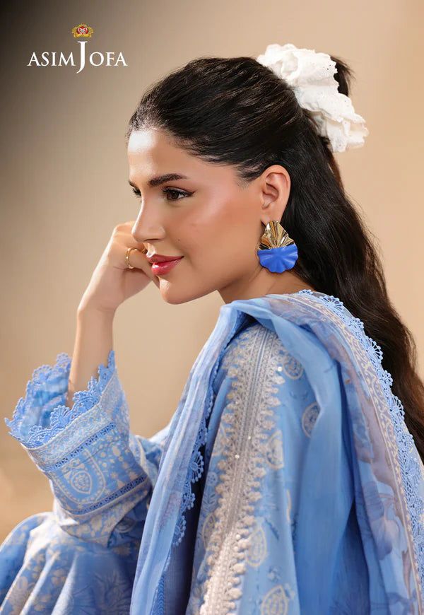 AJUBU-19 Printed Embroidered Lawn 2 Pcs