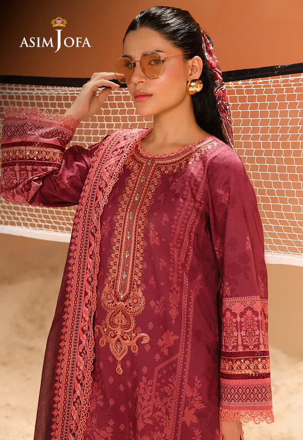 AJUBU-16 Printed Embroidered Lawn 2 Pcs