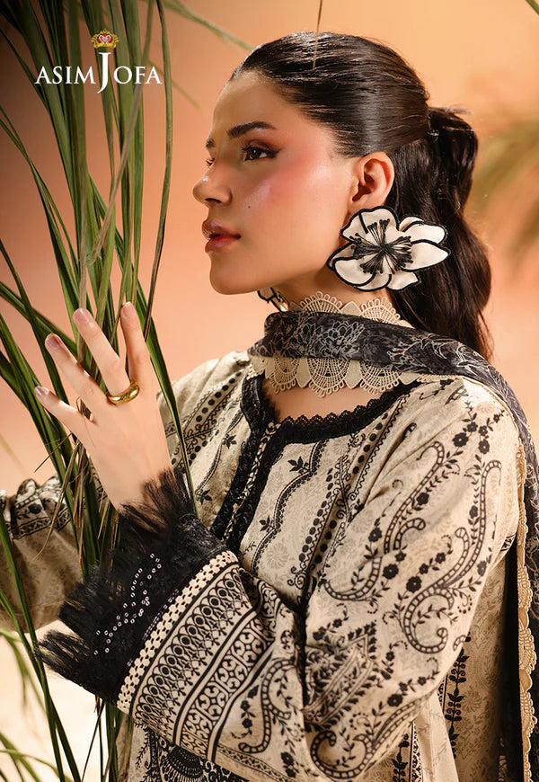 AJUBU-18 Printed Embroidered Lawn 2 Pcs