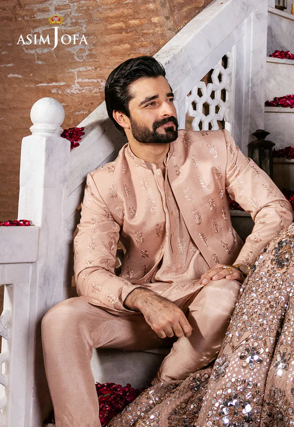 AJMS-02 EMBROIDERED KOREAN RAW SILK 3 PCS