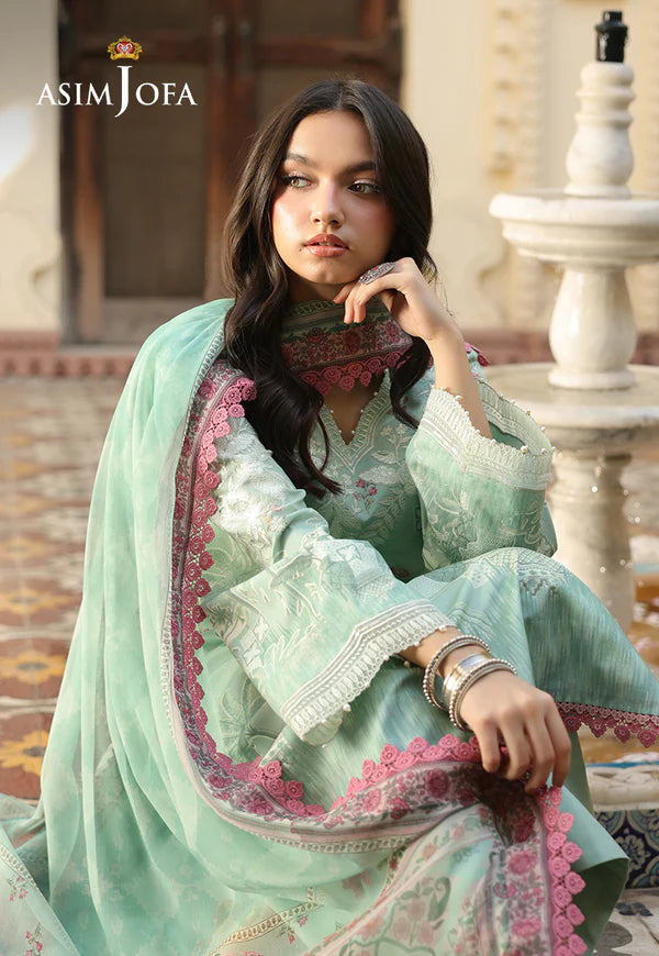 AJUBF-24 PRINTED EMBROIDERED LAWN 2 PCS