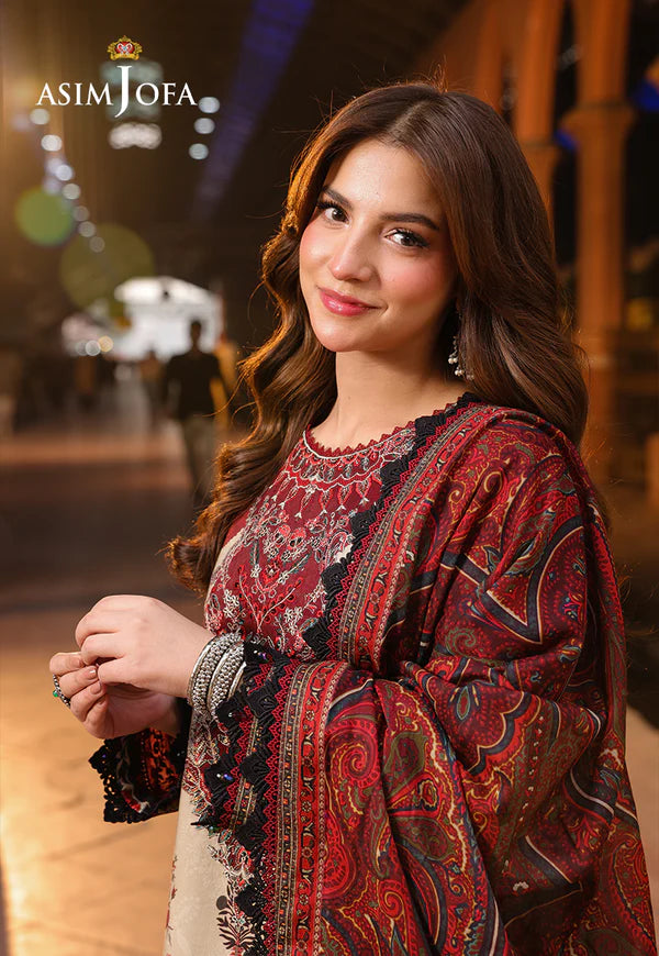 AJUBF-39 PRINTED EMBROIDERED LAWN 3 PCS