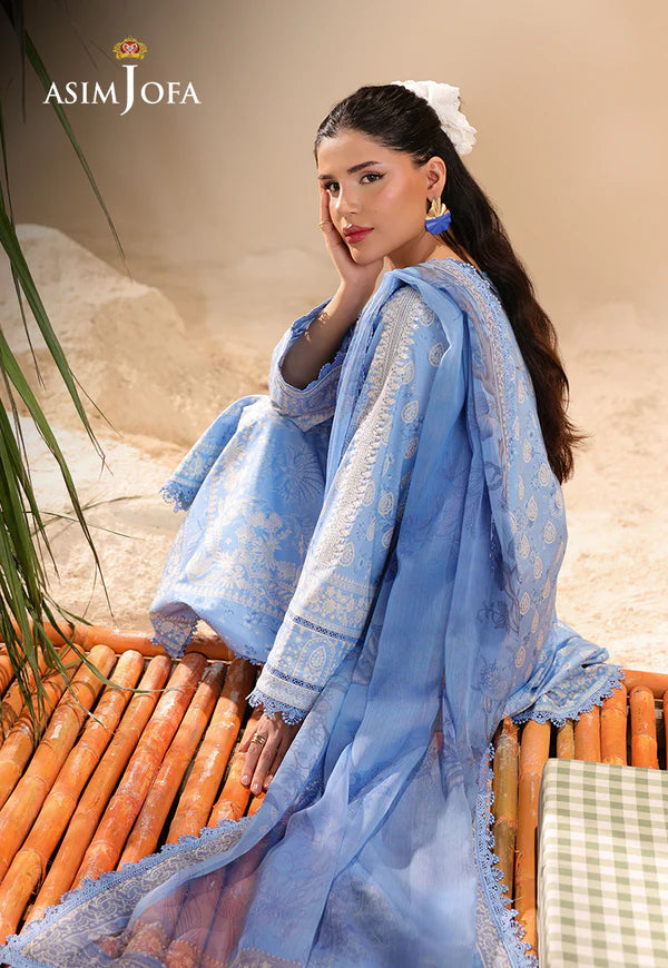 AJUBU-19 Printed Embroidered Lawn 2 Pcs