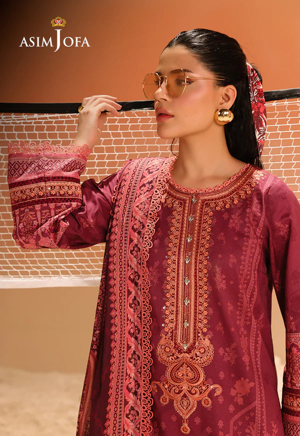 AJUBU-16 Printed Embroidered Lawn 2 Pcs