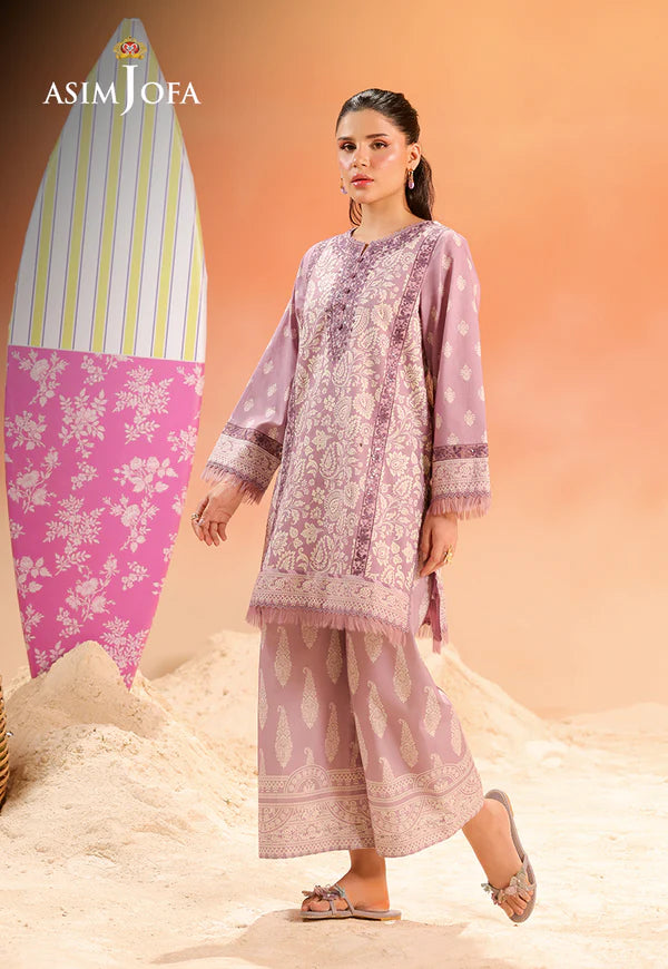 AJUBU-10 Printed Embroidered Lawn 2 Pcs