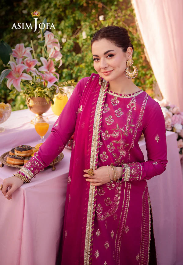 AJMJ-21 EMBROIDERED LAWN SILK 3 PCS