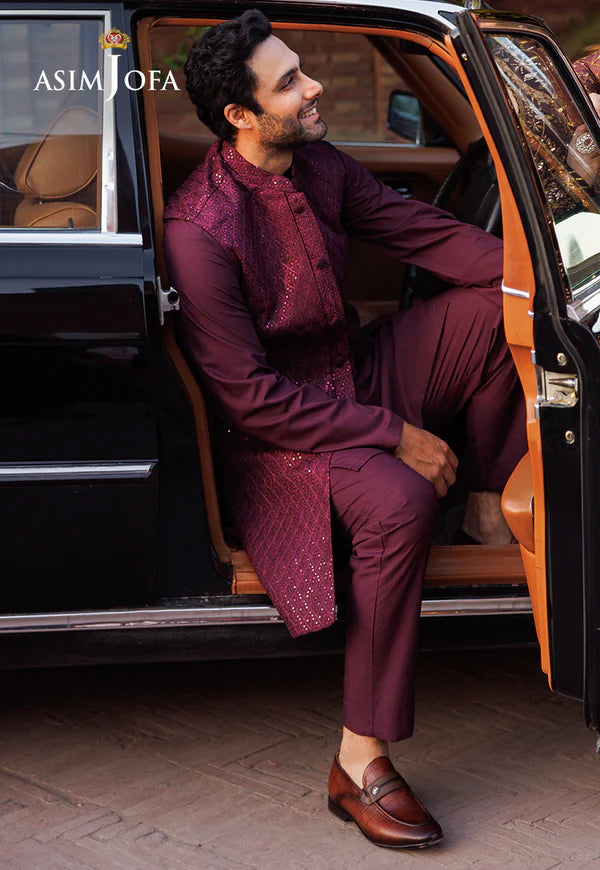 AJMS-10 EMBROIDERED KOREAN RAW SILK 3 PCS