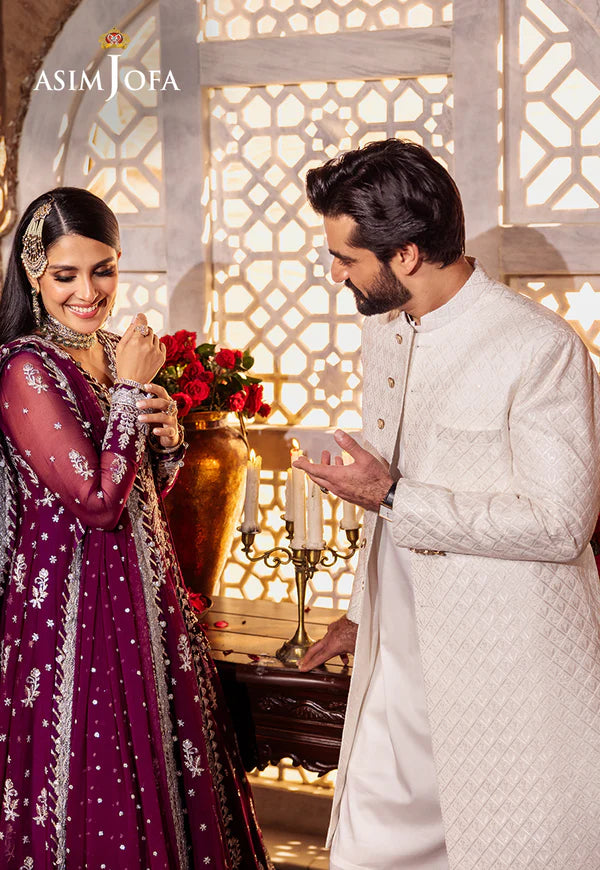 AJMS-01 EMBROIDERED INDIAN RAW SILK 2 PCS