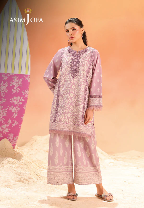 AJUBU-10 Printed Embroidered Lawn 2 Pcs