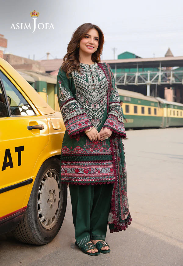 AJUBF-41 PRINTED EMBROIDERED LAWN 3 PCS