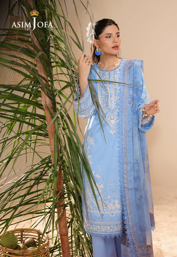 AJUBU-19 Printed Embroidered Lawn 2 Pcs