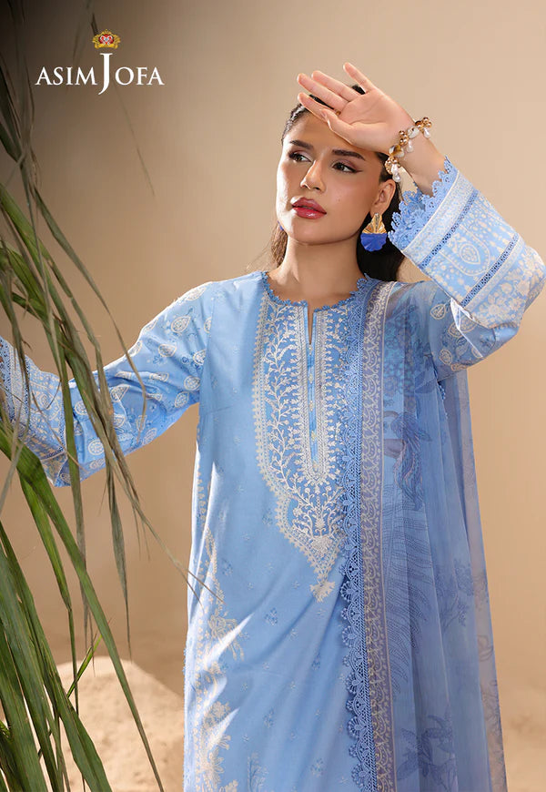 AJUBU-19 Printed Embroidered Lawn 2 Pcs