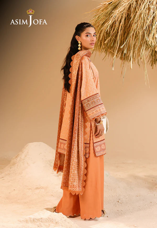 AJUBU-10 Printed Embroidered Lawn 2 Pcs